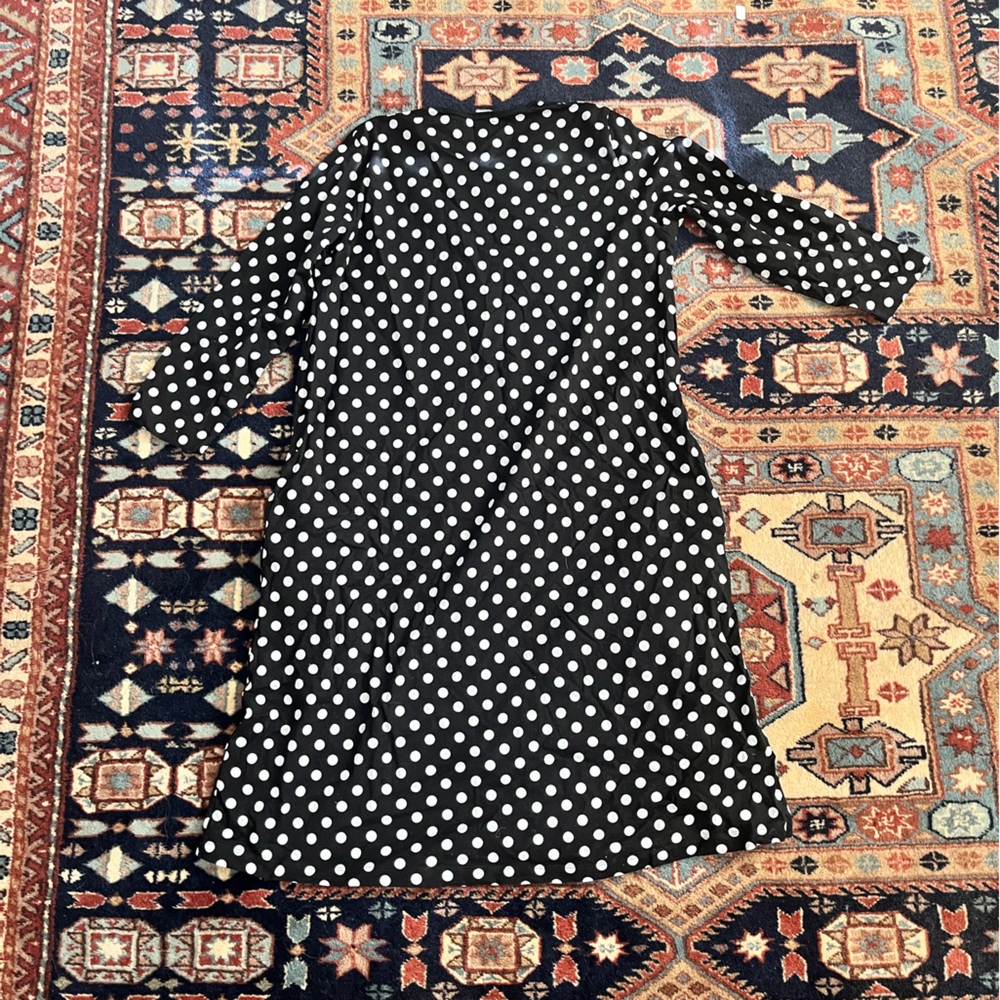 Marimekko Pallo shift black white polka dot cotton pockets midi S - Picture 7 of 9